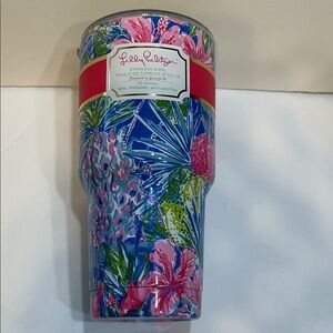Lilly Pulitzer Featured in Swizzle in 30oz Stainless Steel Tumbler With Lid New